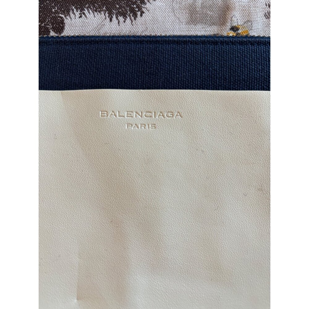 BALENCIAGA PARIS Pouch Travel Zip Bag Clutch Navy & White - Picture 4 of 7